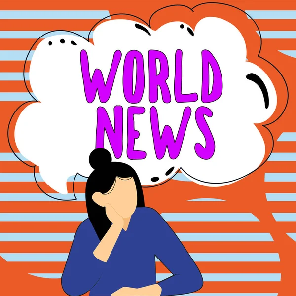 Текст Почерка World News Business Overview Global Noteworthy Information Recent — стоковое фото