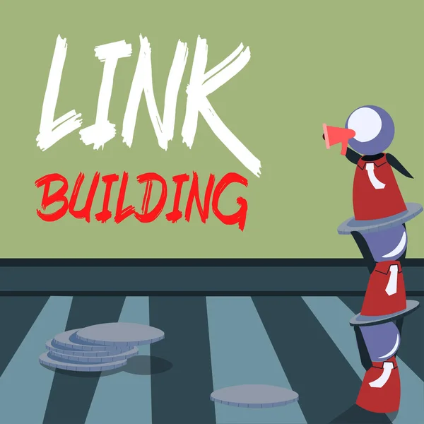 Kézírás Jel Link Building Internet Concept Seo Term Exchange Links — Stock Fotó