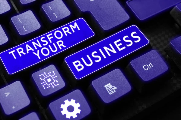 Text Caption Presenting Transform Your Business Business Overview Modify Energy — Fotografia de Stock
