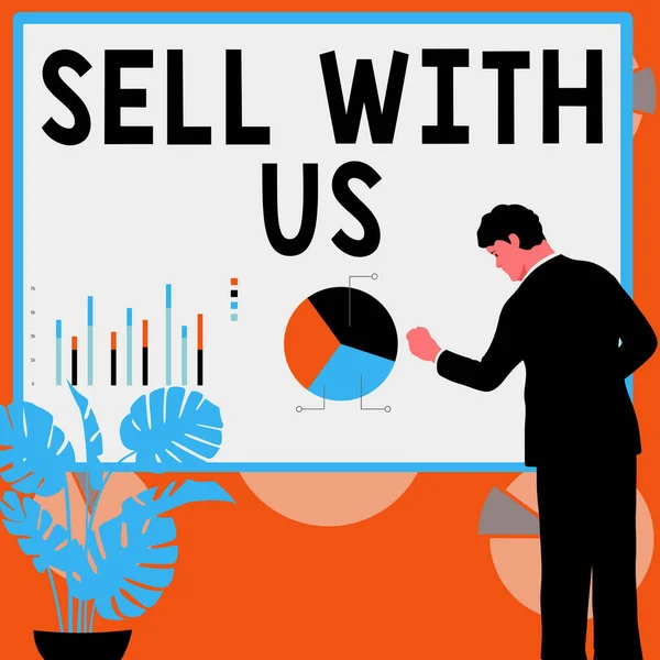 Conceptual Caption Sell Business Concept Online Selling Platform Looking Seller — Fotografia de Stock