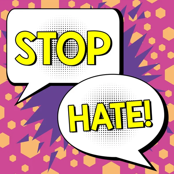 Testo Mano Stop Odio Concetto Significato Prevenire Pressione Aggressiva Intimidazione — Foto Stock