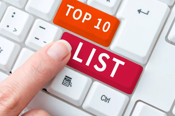 Conceptual Caption Top List Business Overview Ten Most Important Successful — Photo