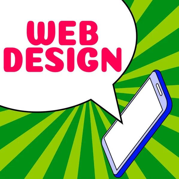 ウェブデザイン ウェブサイトの生産とメンテナンスを担当する概念的な意味を示すテキスト記号 — ストック写真
