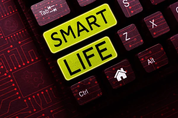 Text sign showing Smart Life, Business concept approach conceptualized from a frame of prevention and lifestyles