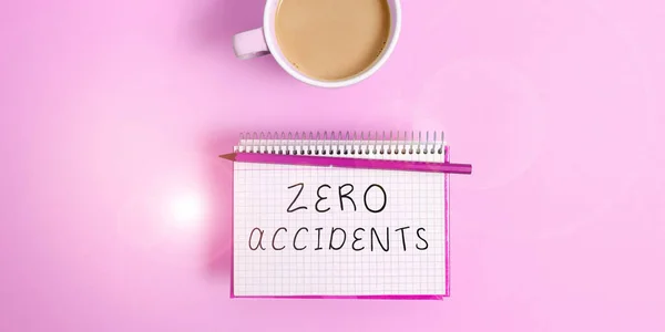 Tekstbord Met Zero Accidents Concept Betekent Belangrijke Strategie Voor Het — Stockfoto
