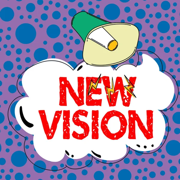 Text Zeigt Inspiration Neue Vision Geschäftsübersicht Mit Einigen Zukünftigen Entwicklungen — Stockfoto