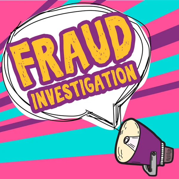 Conceptual Caption Fraud Investigation Business Approach Process Determining Whether Scam — Foto Stock