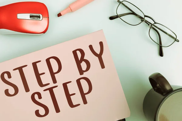 Inspiration Showing Sign Step Step Business Approach Slow Progress Road — Stock Photo, Image