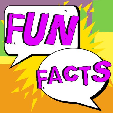 Text sign showing Fun Facts, Business overview short interesting trivia which contains pieces of information clipart