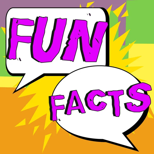 Text Sign Showing Fun Facts Business Overview Short Interesting Trivia — Stock Photo, Image