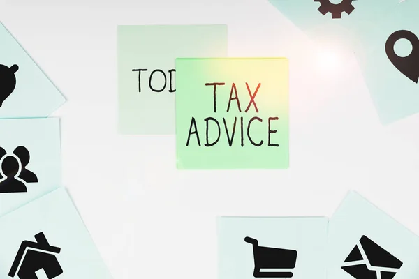 Text Showing Inspiration Tax Advice Business Concept Tax Agent Service — Fotografia de Stock