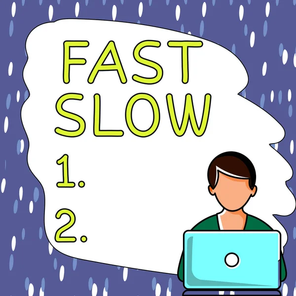Handwriting Text Fast Slow Word Moving Proceeding More Less Usual — 스톡 사진