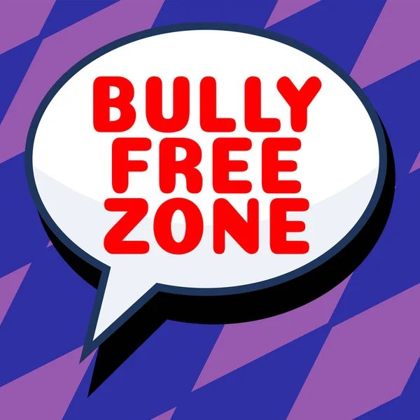 Text Showing Inspiration Bully Free Zone Business Concept Respectful Other — Foto Stock