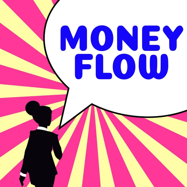 Inspiration Showing Sign Money Flow Business Approach Increase Decrease Amount — Stock Photo, Image