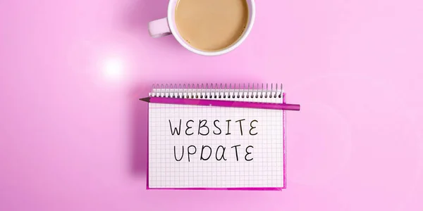 Conceptueel Bijschrift Website Update Word Written Keeping Webpage Content Date — Stockfoto