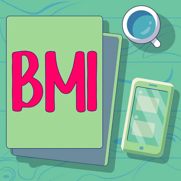 Exibição Conceitual Bmi Conceito Significado Método Estimar Níveis Gordura Corporal — Fotografia de Stock