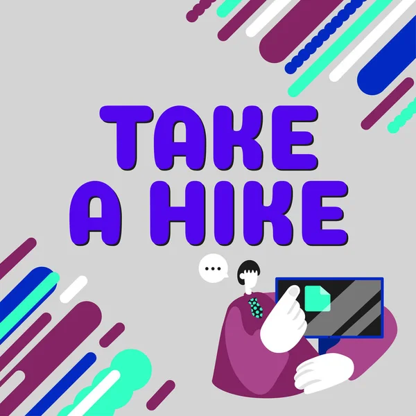 Text Zeigt Inspiration Take Hike Konzeptfoto Gehen Sie Auf Eine — Stockfoto