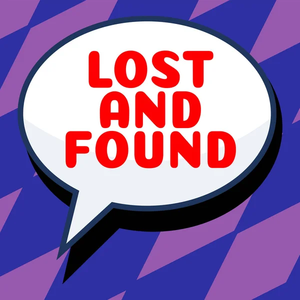 Bildunterschrift Lost Found Wort Für Wort Man Vergessene Dinge Finden — Stockfoto