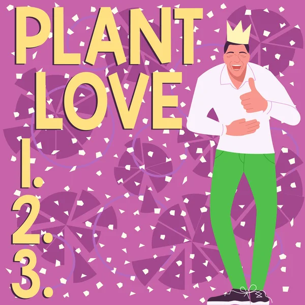 Γράφοντας Εμφάνιση Κειμένου Plant Love Business Προσέγγιση Ένα Σύμβολο Της — Φωτογραφία Αρχείου