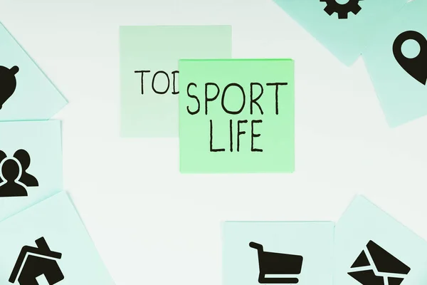 Ręczne Pisanie Znaku Sport Life Word Fond Sportu Lub Innych — Zdjęcie stockowe