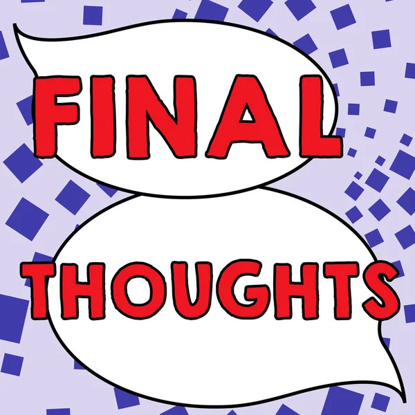 Text Sign Showing Final Thoughts Word Written Conclusion Last Analysis — 스톡 사진