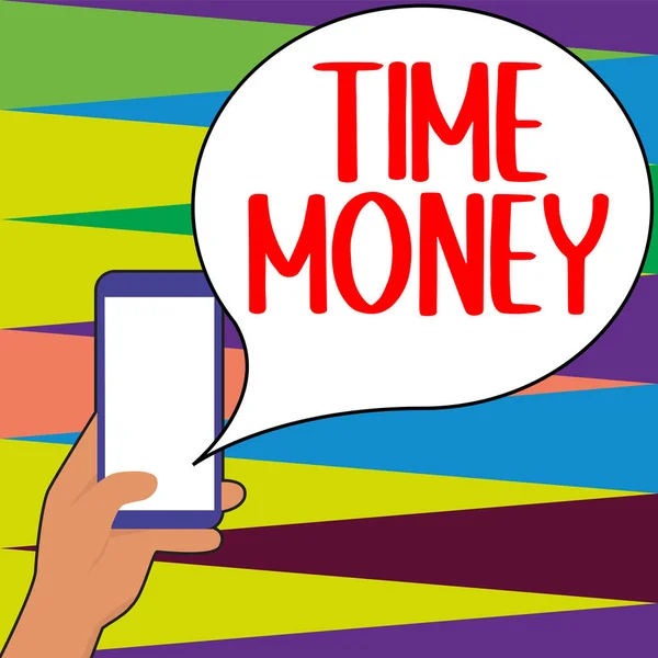 Texto Que Muestra Inspiración Time Money Concepto Que Significa Fondos —  Fotos de Stock