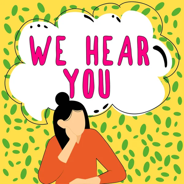 Sign Displaying Hear You Business Overview Listening Intently Professional Counselling — 스톡 사진