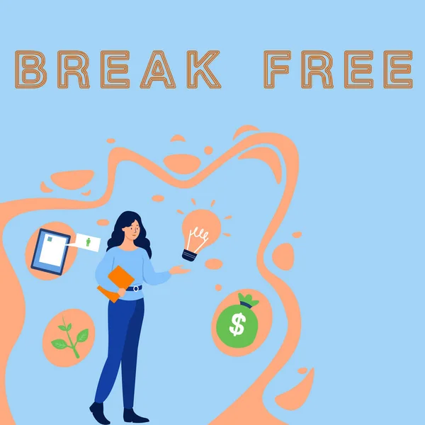 Znaki Pisma Ręcznego Break Free Pomysł Biznes Inny Sposób Powiedzenie — Zdjęcie stockowe