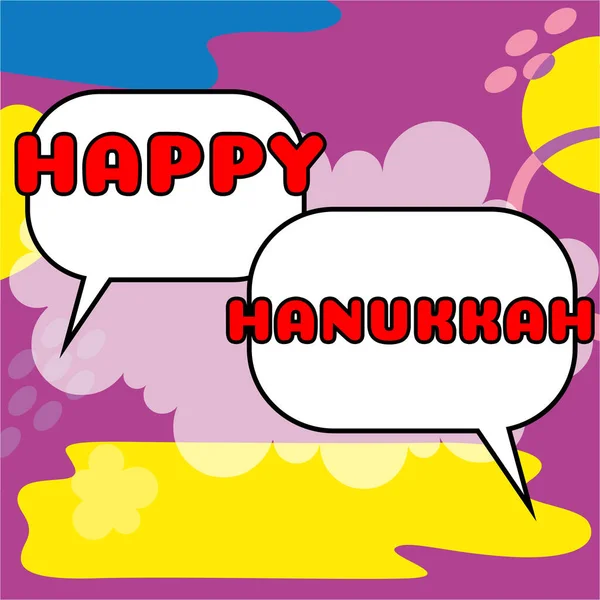 Légende Texte Présentant Happy Hanukkah Photo Conceptuelle Festival Juif Célébré — Photo