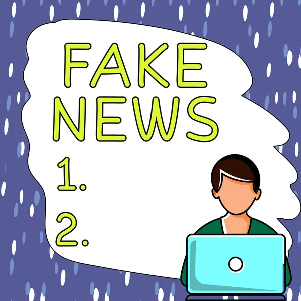 Writing Displaying Text Fake News Business Idea Giving Information People — Foto Stock