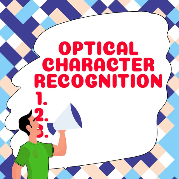 Ručně Psaný Znak Optické Rozpoznávání Znaků Koncept Znamená Identifikaci Tištěných — Stock fotografie