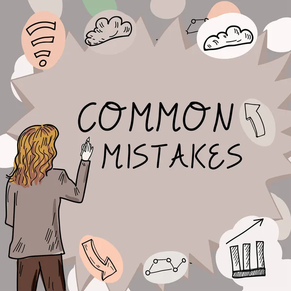 Writing Displaying Text Common Mistakes Concept Meaning Actions Often Used —  Fotos de Stock