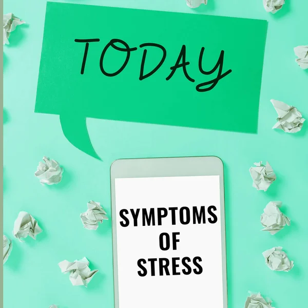 Text Caption Presenting Symptoms Stress Business Approach Serving Symptom Sign — Photo