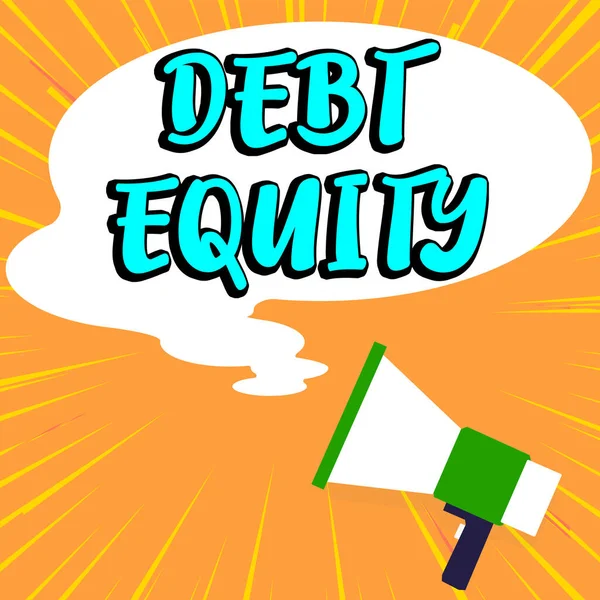 Writing Displaying Text Debt Equity Business Idea Dividing Companys Total — Stock Photo, Image