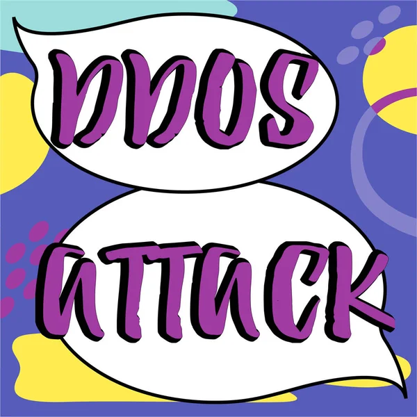 Inspiration Showing Sign Ddos Attack Business Concept Perpetrator Seeks Make — Photo