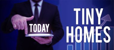 Kavramsal başlık Minik Evler, iş vitrinleri sadece bir ya da iki oda ve küçük giriş ucuz.