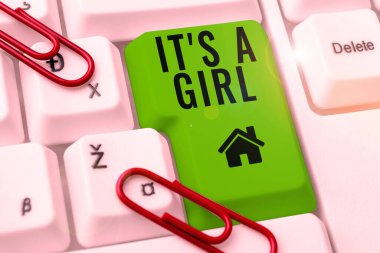 Esinlendiğini gösteren bir mesaj. Bu bir kız, iş fikri. Bir kadın bebek için güzel pastel renkler bekliyor.