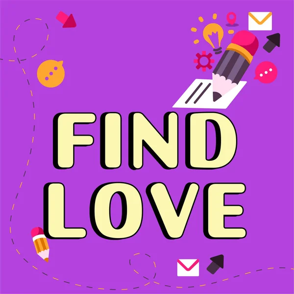 Pisanie Tekstu Znajdź Miłość Biznes Podejście Uczucie Innego Wynikające Pokrewieństwa — Zdjęcie stockowe