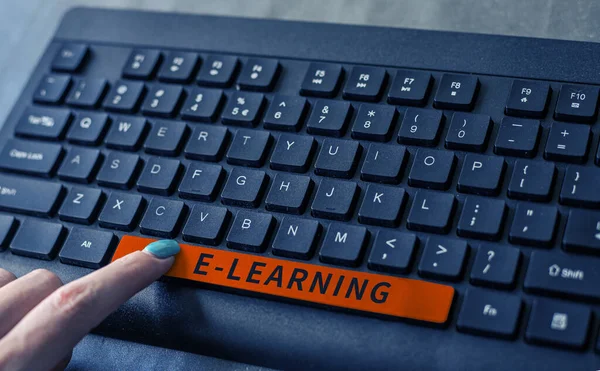 Skriva Visa Text Learning Word För Lektioner Som Genomförs Elektroniska — Stockfoto