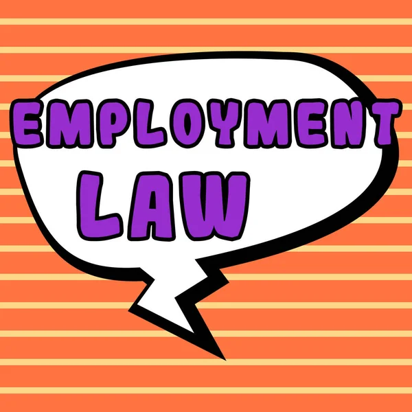 雇用法の表示に署名する ビジネスアイデアは 雇用者と従業員の法的権利と義務を扱う — ストック写真