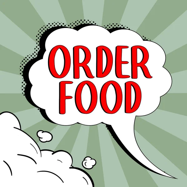 Bildunterschrift Großansicht Des Bildes Mit Der Bildunterschrift Order Food Business — Stockfoto