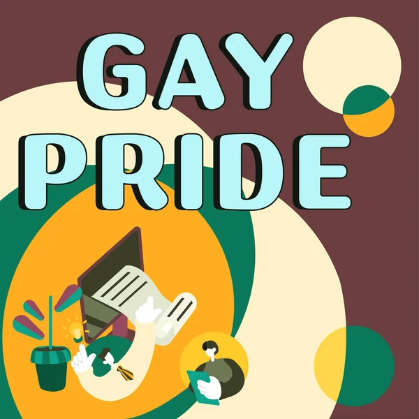 Writing Displaying Text Gay Pride Business Idea Dignity Idividual Belongs — Photo