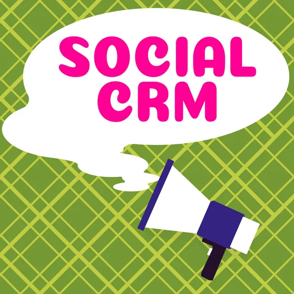 Writing Displaying Text Social Crm Concept Meaning Customer Relationship Management — Foto de Stock