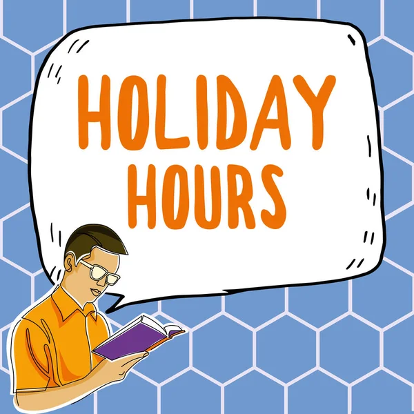 Пишучи Текст Holiday Hours Word Bonus Pay Працівник Отримує Роботу — стокове фото