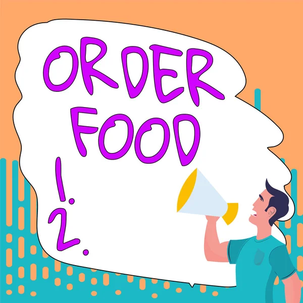 Konceptuální Zobrazení Objednávka Jídlo Obchodní Přístup Proces Vyžádání Preferovaného Jídla — Stock fotografie