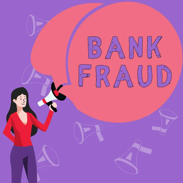 Tekst Bijschrift Presenteren Bank Fraud Zakelijke Aanpak Opzettelijke Perversie Van — Stockfoto