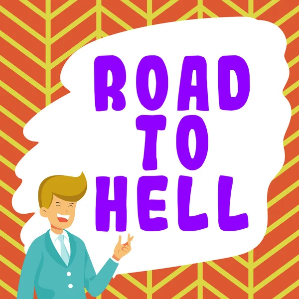 Konceptuell Bildtext Road Hell Internet Concept Extremt Farlig Passage Dark — Stockfoto
