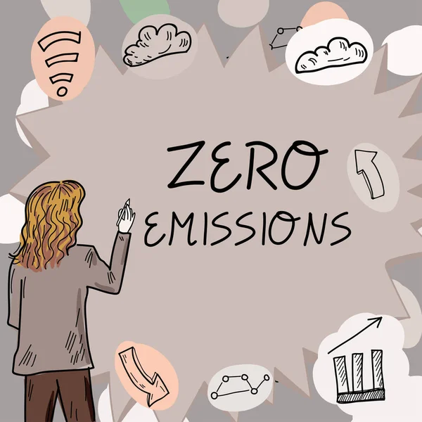 Inspiration Zeigt Zeichen Zero Emissions Geschäftsidee Emittiert Keine Abfallprodukte Die — Stockfoto