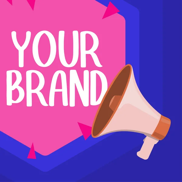 Szöveg Megjelenítése Your Brand Business Idea Bármilyen Név Amely Hatással — Stock Fotó