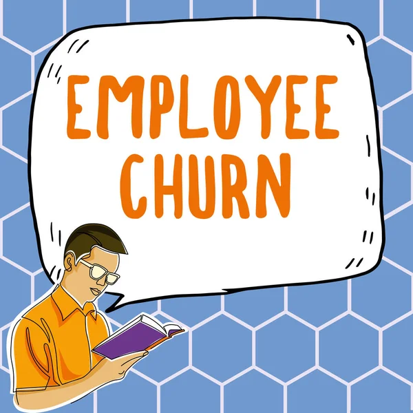 Λεζάντα Κειμένου Που Παρουσιάζει Εργαζόμενος Churn Word Γράφτηκε Για Ποσοστό — Φωτογραφία Αρχείου